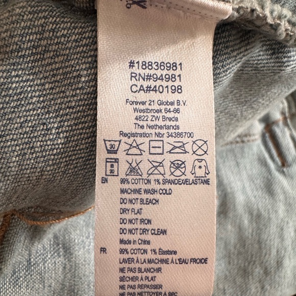 Vintage Forever 21 stretch jean jacket Sz L - Picture 3 of 4